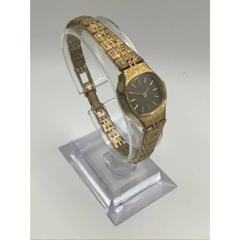 Vtg Jules Jurgensen 6046 Ladies Quartz Watch Gold Tone